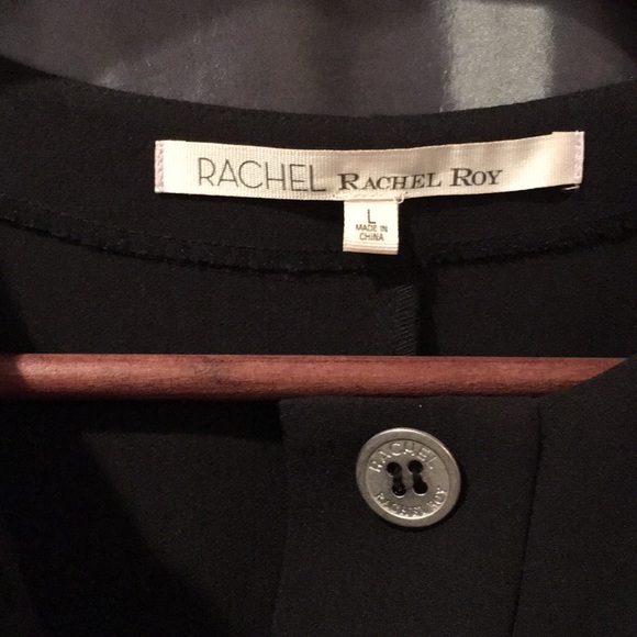 Rachel Roy long black vest button down coat/jacket - Picture 4 of 5